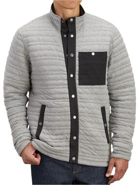 Duluth Trading Co Flintlock Men's Full Snap Mock Neck Quilted Jacket Gray Large